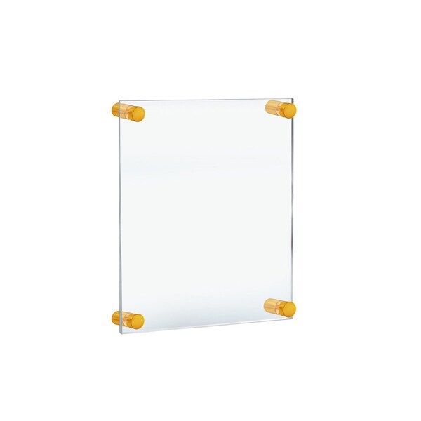 Floating Acrylic Wall Frame with Gold Stand Off Caps